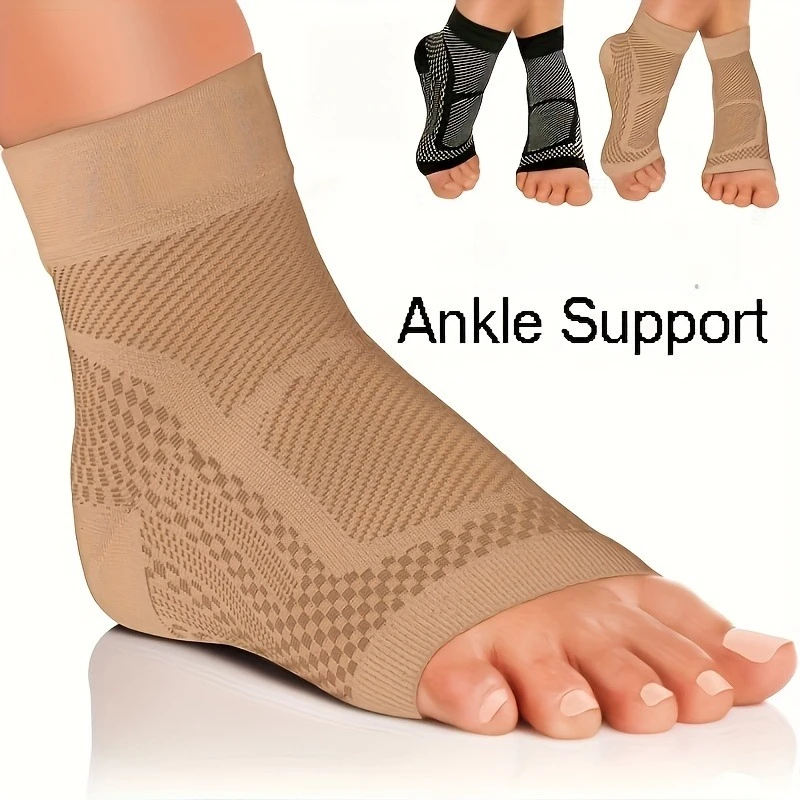 1Pair Sports Ankle Support Brace Compression Sleeve Plantar Fasciitis Sock for Achilles Tendonitis Joint Pain Swelling Heel Spur