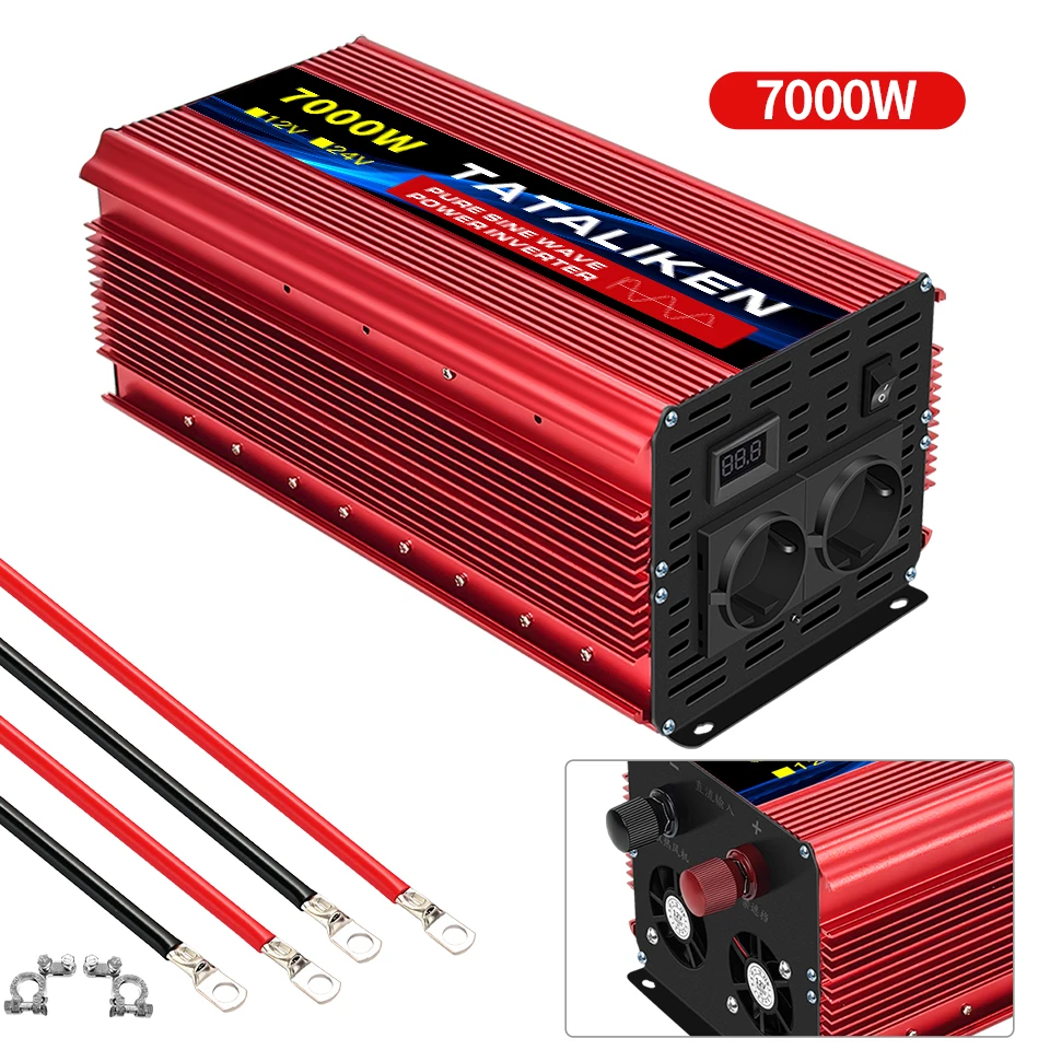 EU Buchse Reine Sinus Welle Inverter 1000 W/300 W/5000 W/6000 W DC 12 V zu AC 220 V 50 HZ Power Inverter Ladegerät Konverter Adapter