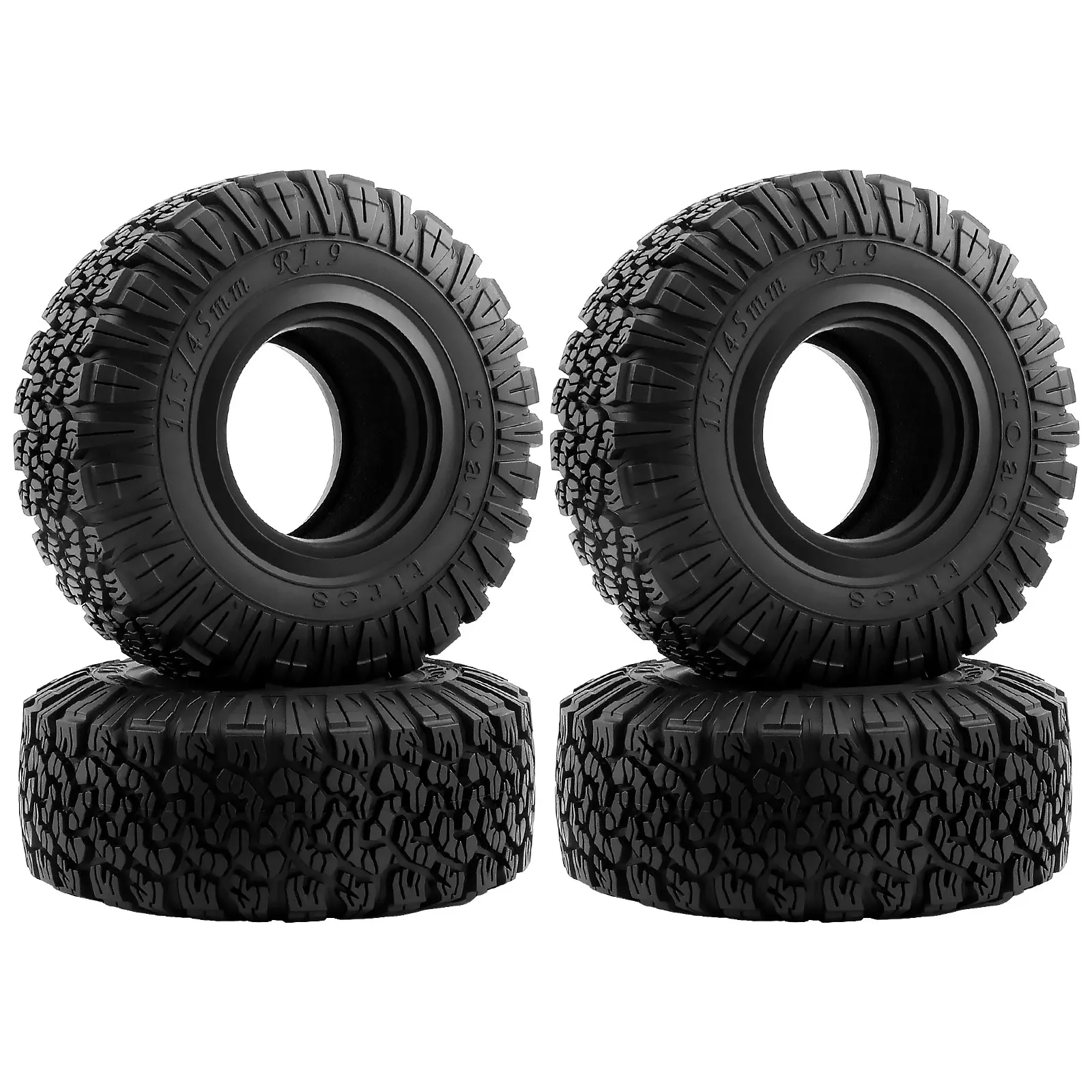 

DashRC 1.9 RC Tires, 115/45mm Rubber Tires for 1/10 RC Crawler TRX4 TRX6 SCX10 90046 AXI03007 GEN7 GEN8 D90 Upgrades, 4PC