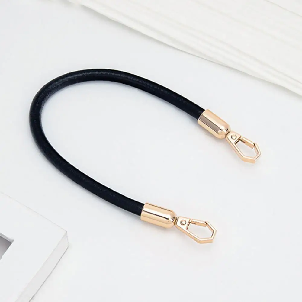 Vintage Leather Bag Strap Shoulder Wrapping Tape Bag Handle Belt Strap DIY Bag Accessories With Alloy Buckle Soft Black Fashion