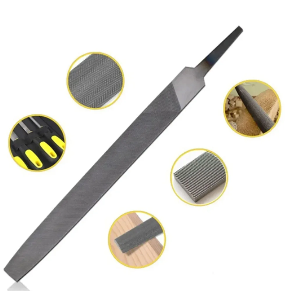 Metalworking Woodworking Industrial Steel File Set 5 Pieces 6-inch Flat File/Circular File/Half-Round File/Triangle File/Square