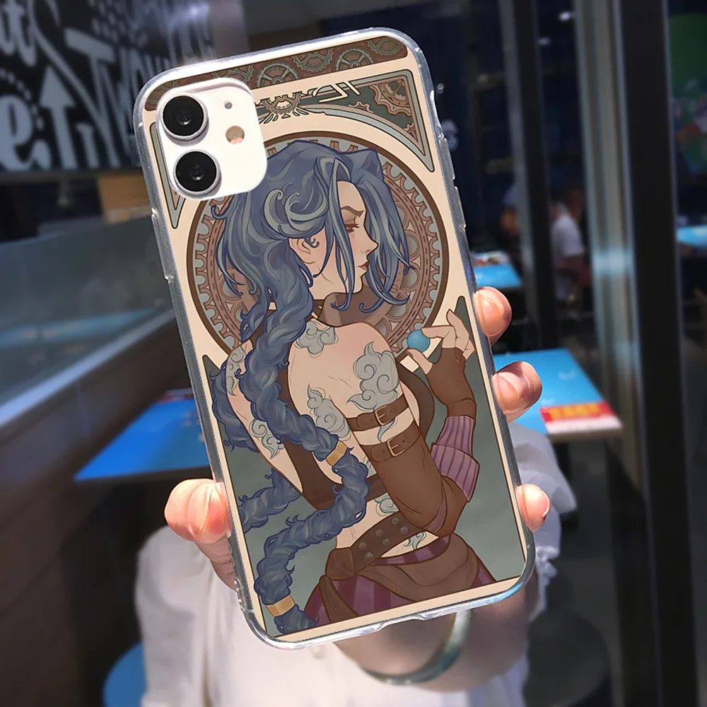 Jinx Arcane Phone Case For Iphone 15 11 13 14 Pro Max 7 8 Plus X Xr Xs Max Se2020 12mini Transparent Cover