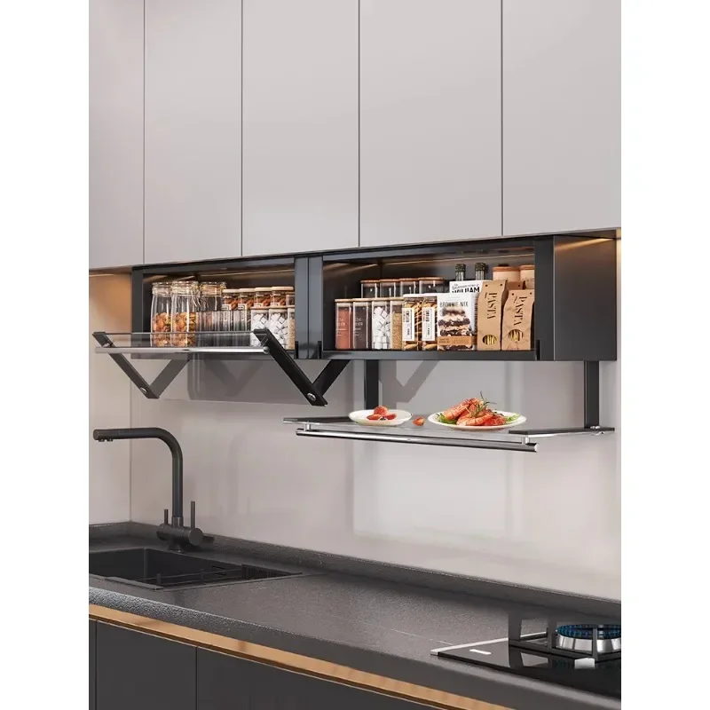 

-Spice Shelves, Wall-mounted Spice Shelves, Non-perforated Seasoning Supplies Storage Cabinets Under Kitchen Wall Cabinets