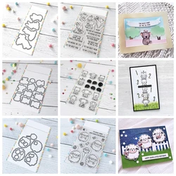 Sheep Monkey Elephant and Baby SilhouetteCutting Dies Clear Stamps YOU ARE MY SUNSHINE Sentiments for DIY Paper Cards Craft