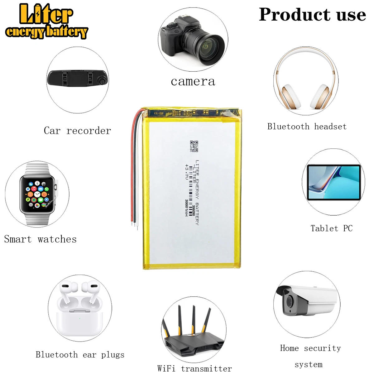 3 line 3.7V / lithium polymer batteries 306090 / containing 3000mAh / 7 inch Tablet PC Universal Battery LI