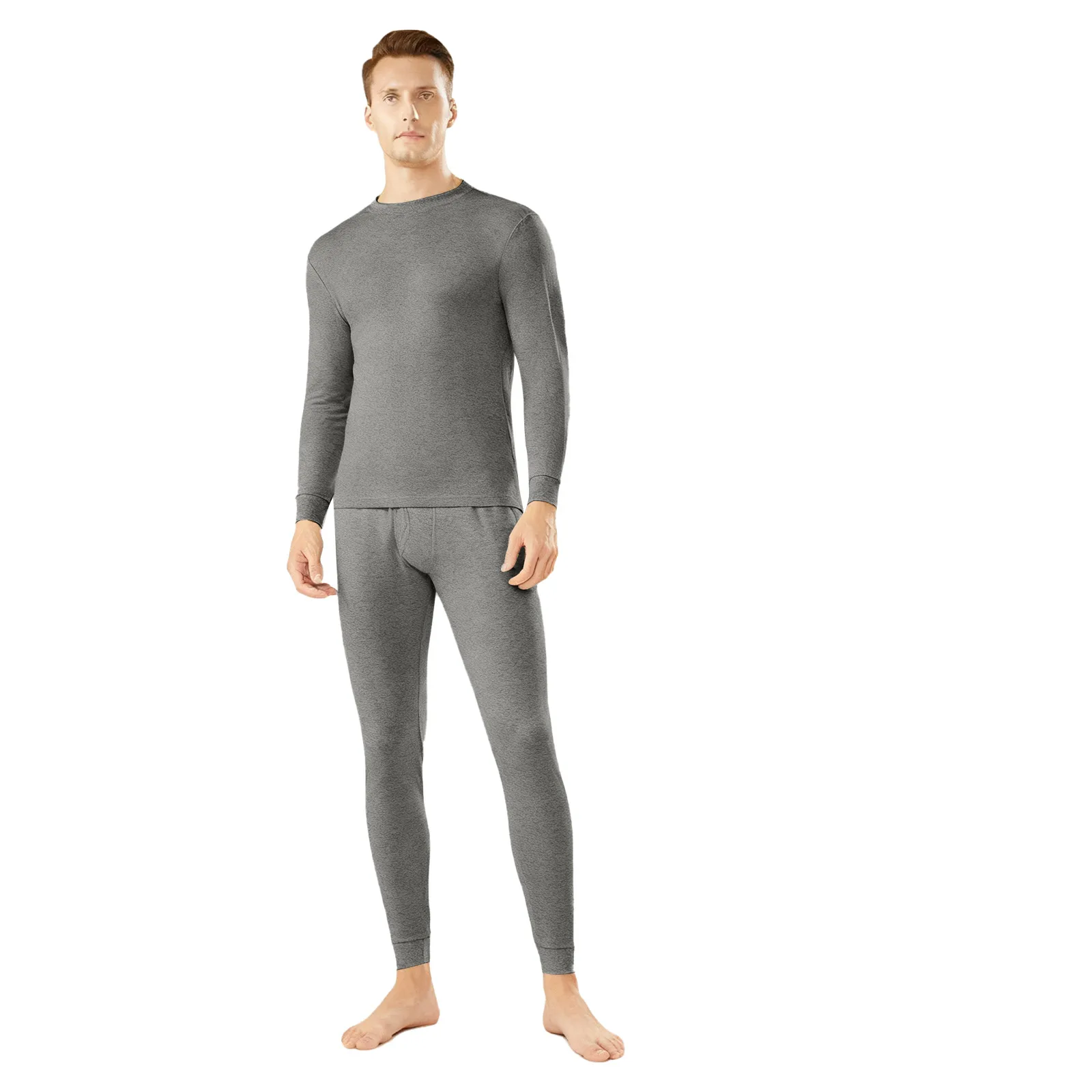 التزلج الملابس الداخلية مجموعة الرجال الملابس الداخلية الحرارية رقيقة قاعدة القطن سترة الشتاء الحرارية قميص قمم السراويل مجموعة الملابس الحرارية #2