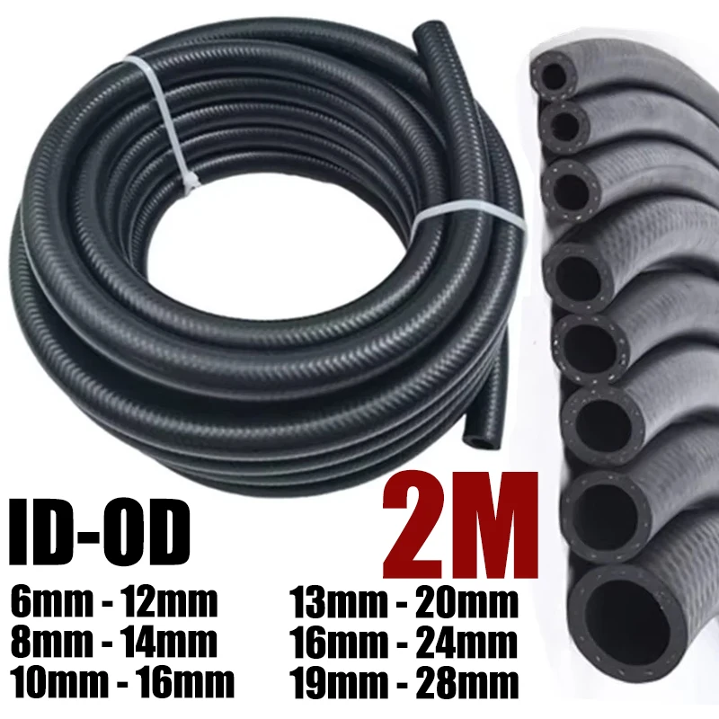 2M NBR Petrol Diesel Oil Resistant Rubber Tube Hose 6 8 10 13 16 19mm Diameter Flexible High Pressure Automobile Pipe Gasoline