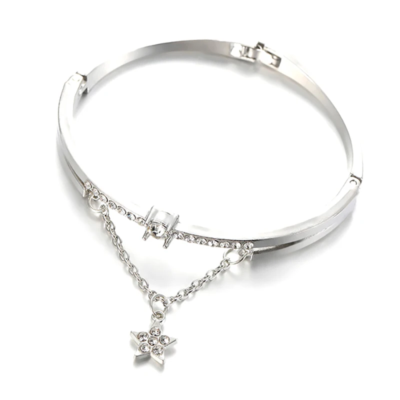 2025 جديد مجوهرات فاخرة أساور وأساور من الفولاذ المقاوم للصدأ أنثى القلب إلى الأبد الحب سوار Charm للنساء هدايا #4