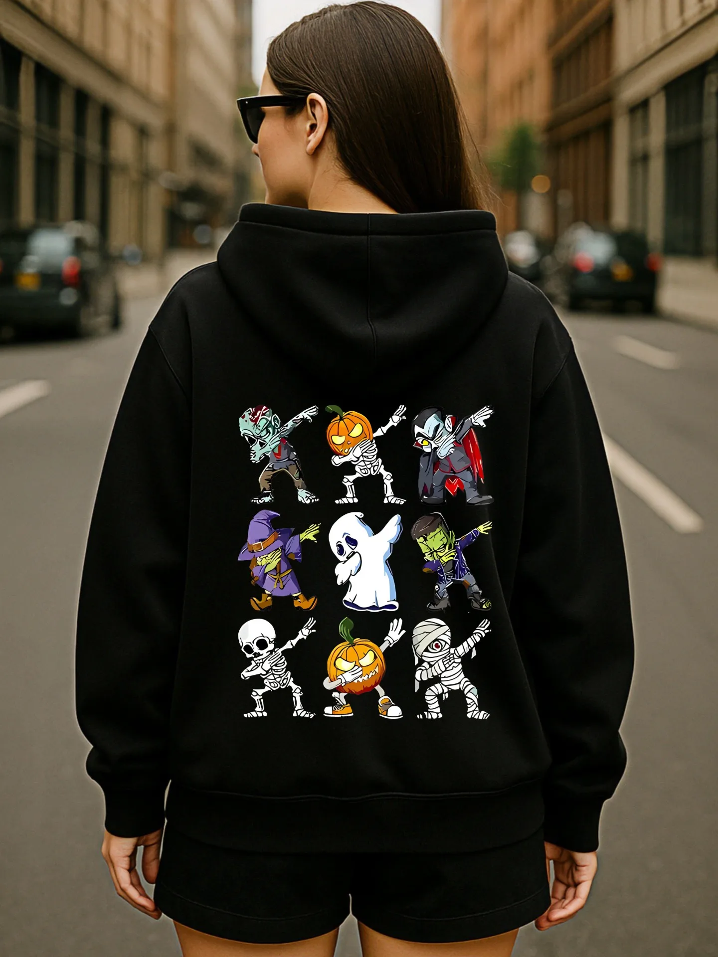 Starry - بلوفر بغطاء للرأس برسومات ليلية للنساء، تصميم جمالي عتيق، مزيج من القطن، ملابس يومية غير رسمية، للمراهقين #2