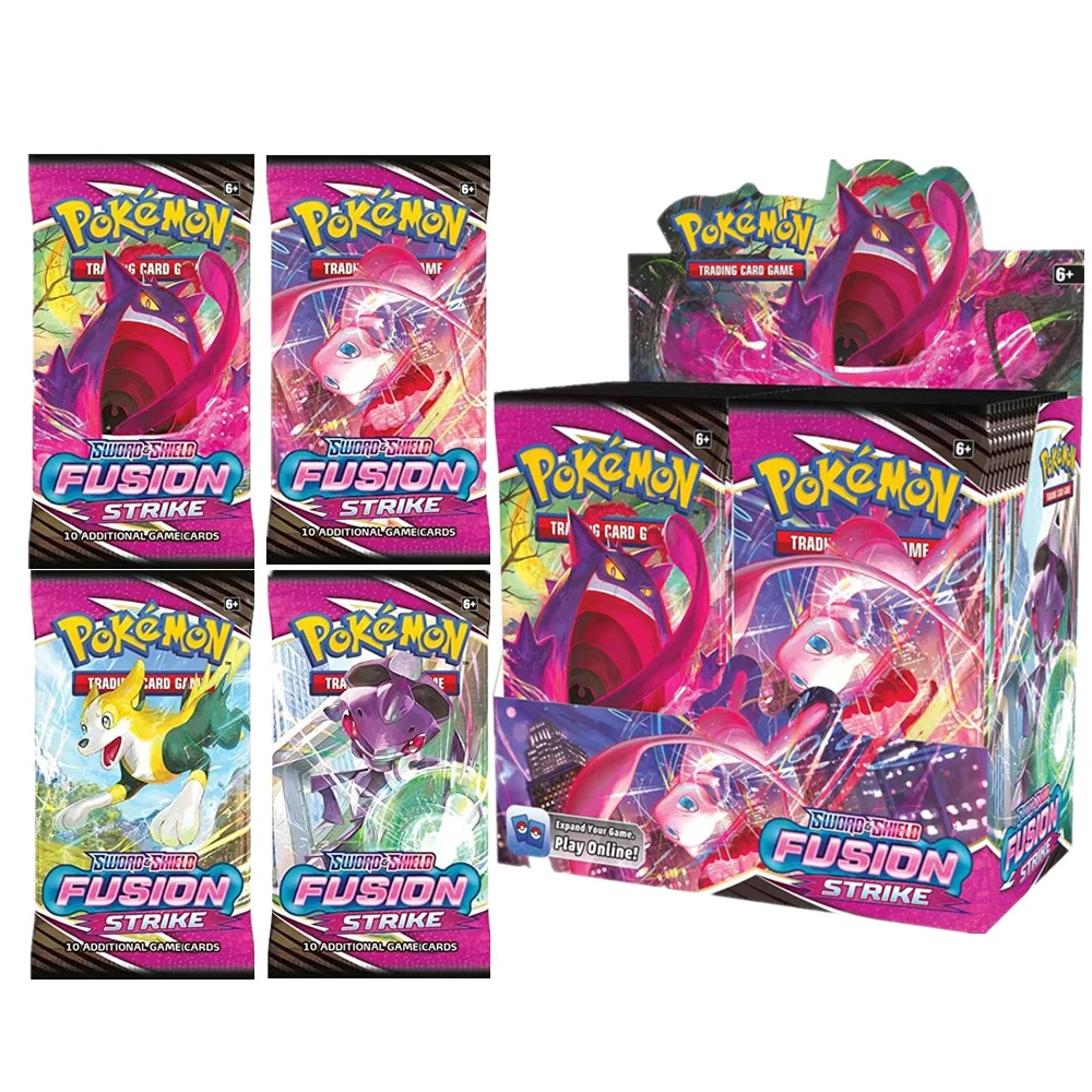 Pokemon Tcg Shield Fusion Strike Booster Box Card Random 1 Pack English Trading Cards Cartoon Animation Game Collection Card Toy