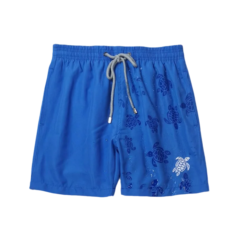 Pantalones de natación bordados de tortuga, pantalones de playa de secado rápido, impermeables, elásticos, patrón de exhibición de agua para vacaciones, 24