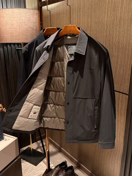 [Old money business, goose down to keep warm] Winter new high-quality solid color lapel down jacket