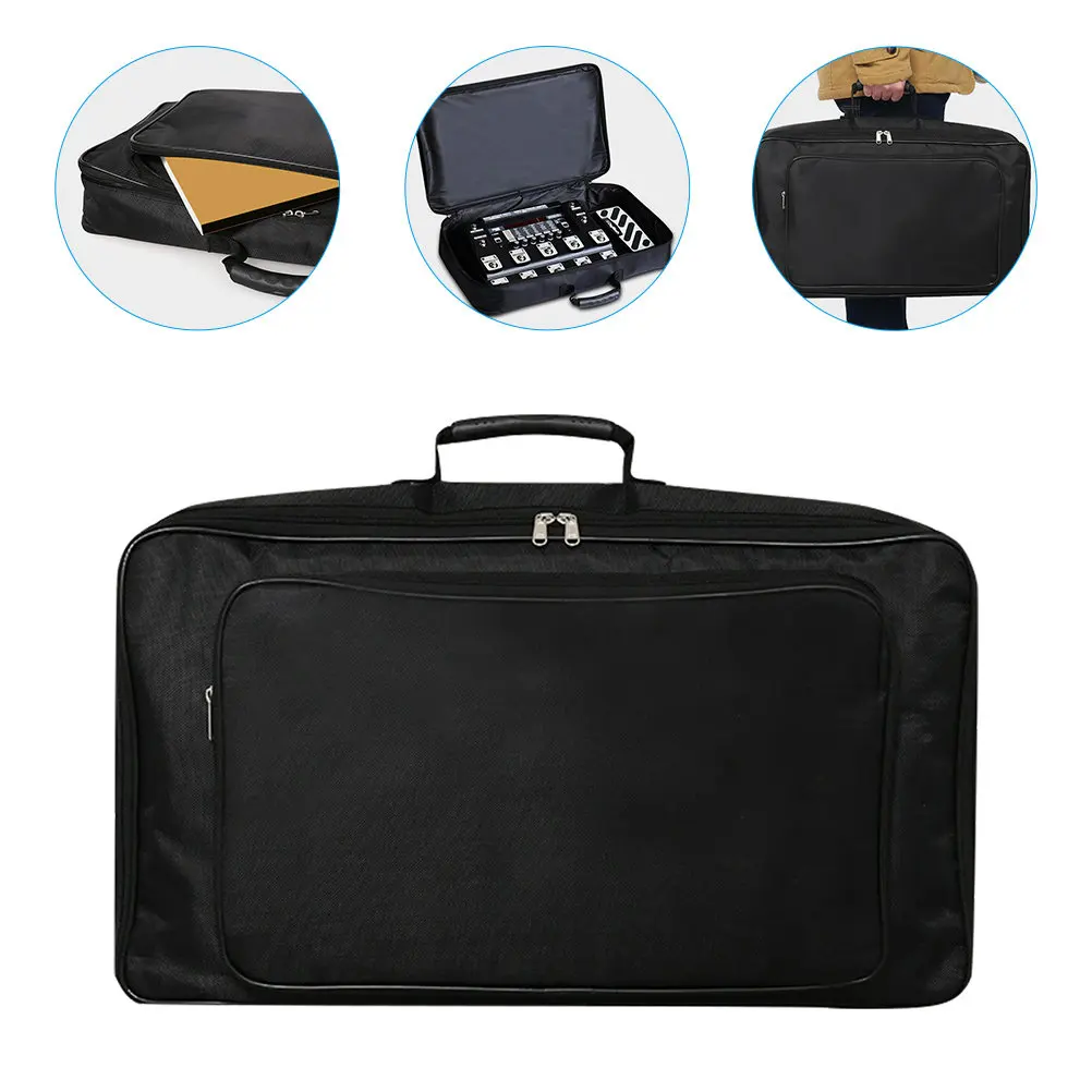 

Чехол для хранения аудиоэффекторов из ткани Оксфорд, портативная противоударная защитная сумка, черная, большой вместимости, для аудиоэффекторов и микрофонов