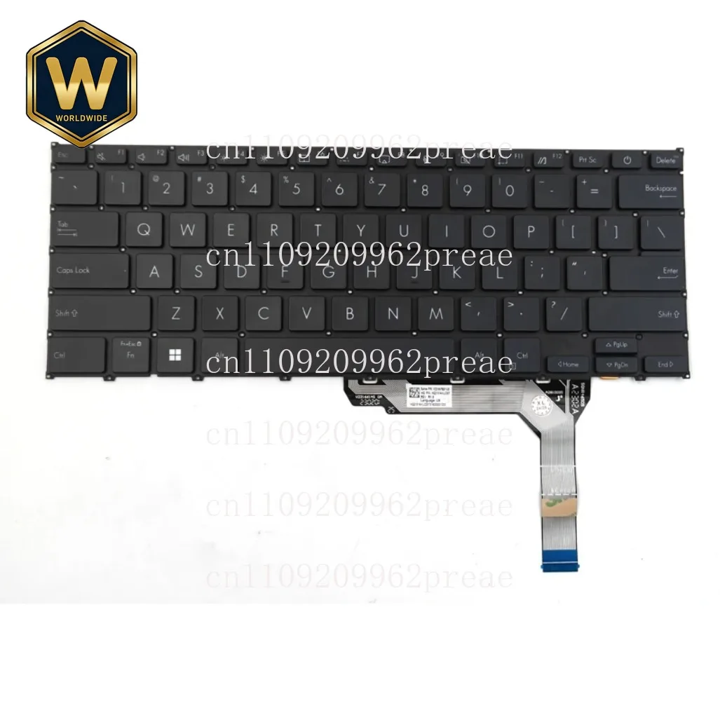 

S For Asus ZenBook 14X UX3404V / 14 Flip OLED UP3404 Series Laptop US Layout Black Keyboard With Backlit