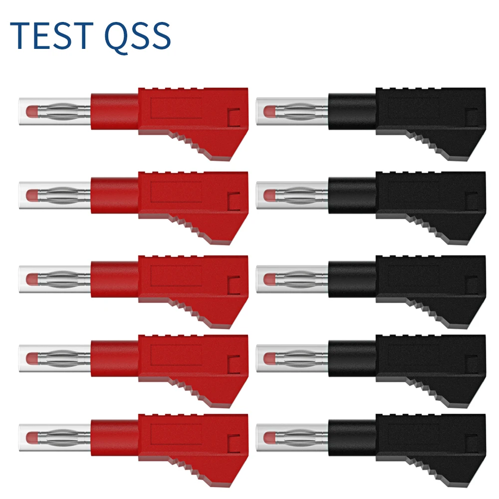 QSS 10PCS 4MM Banana Plug Safety Retractable Sheath Stackable Wire Solder Connector  DIY Electrical Tools Q.10043