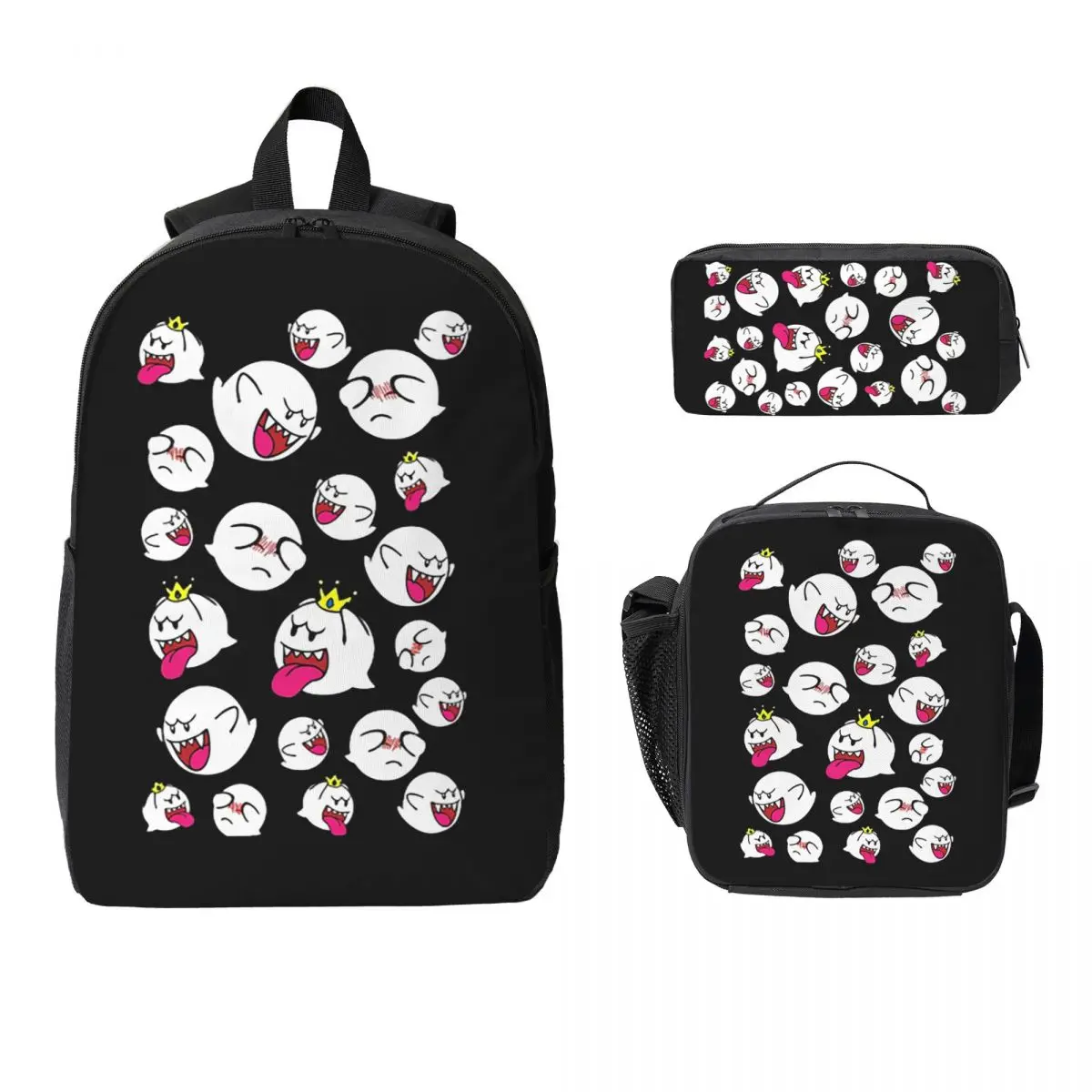 

King Boo Backpack Student Boys Girls BookBag School Bag Computer Shoulder Bags 3ps Insulated Lunch Bag Pencil Case