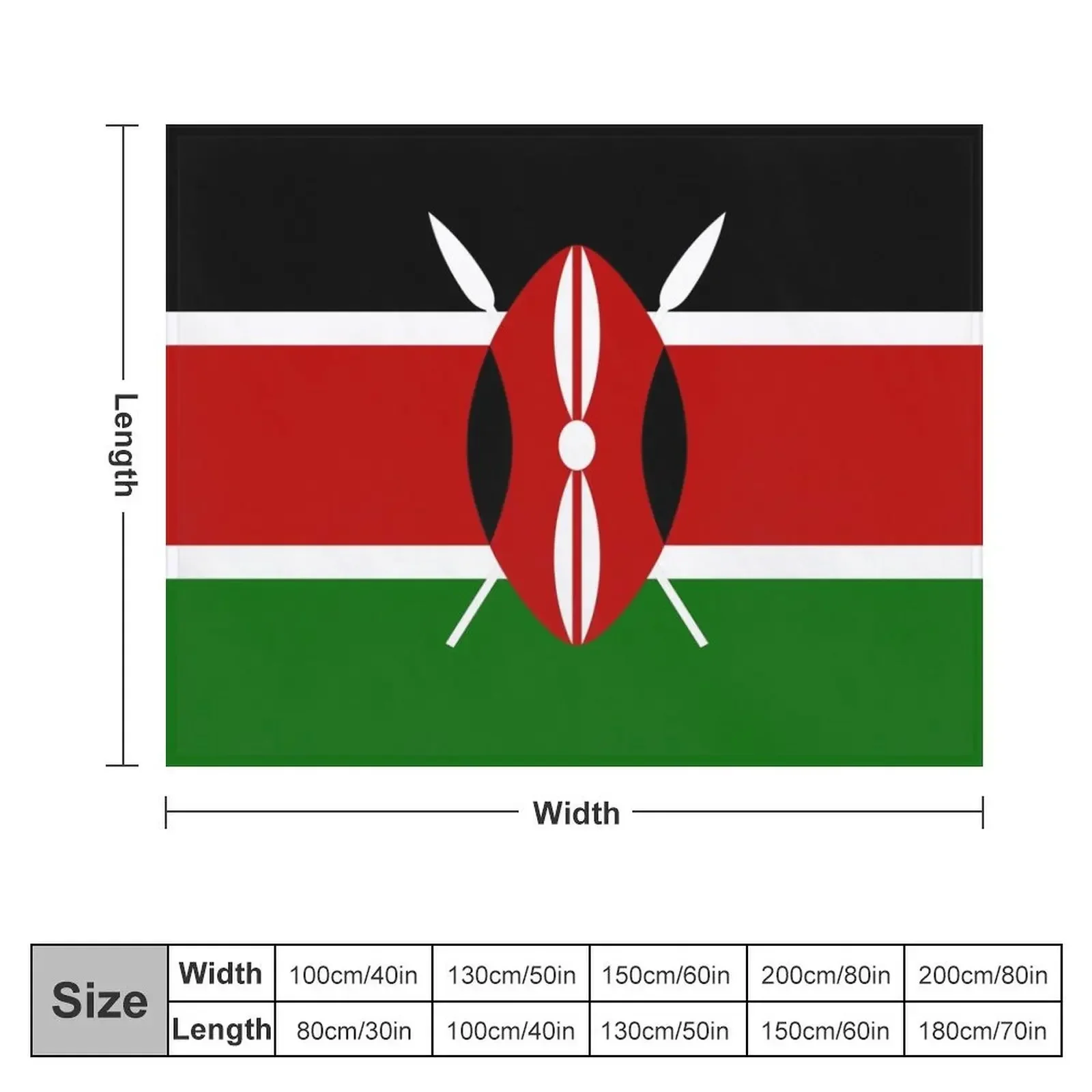 Flag of Kenya Throw Blanket Warm Shaggy Luxury Designer Softest Blankets