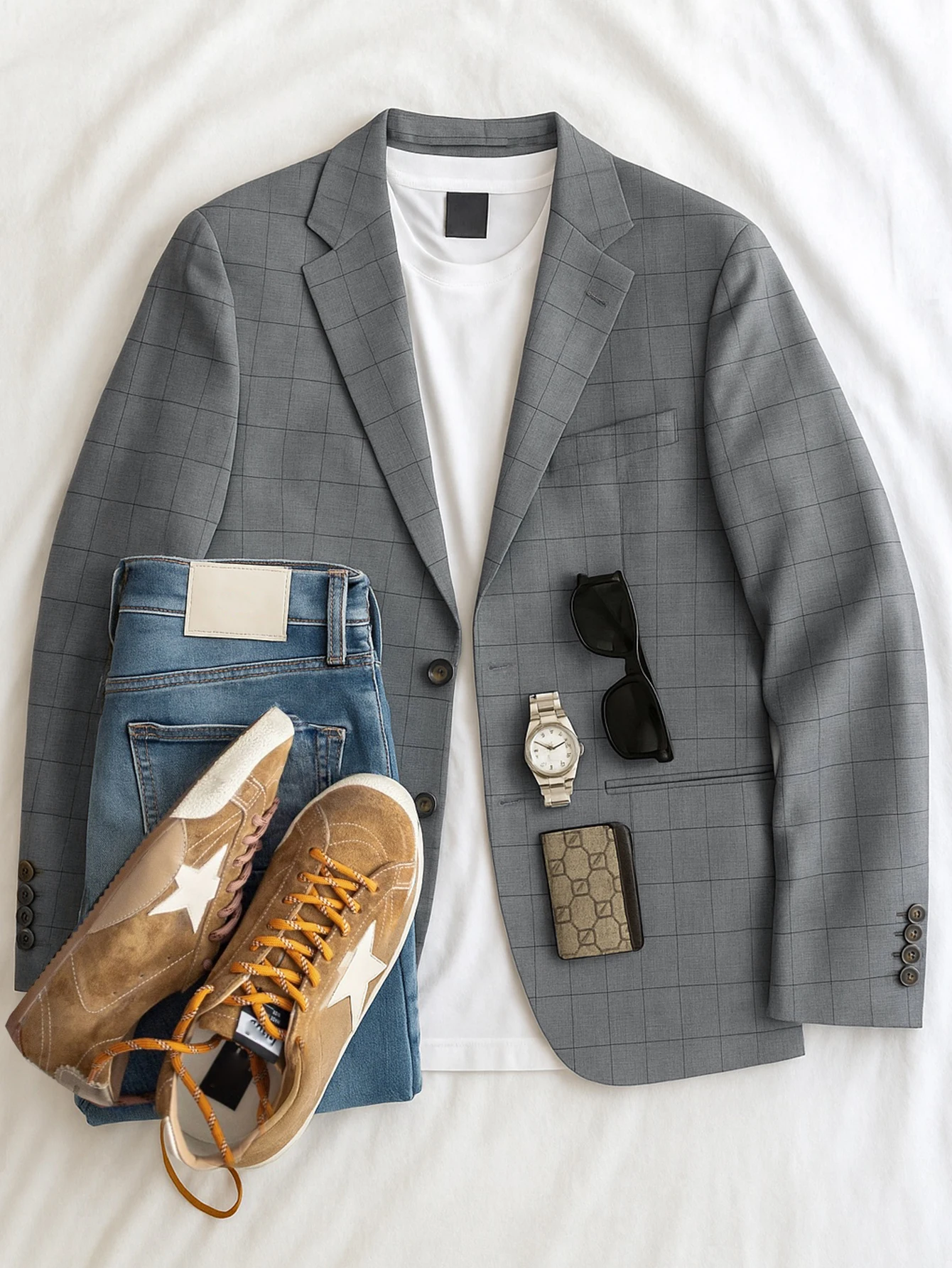 

Men's Plaid Button-Up Jacket Autumn Winter New Style Lightweight Business Casual Commute British Italian Style Formal Coat