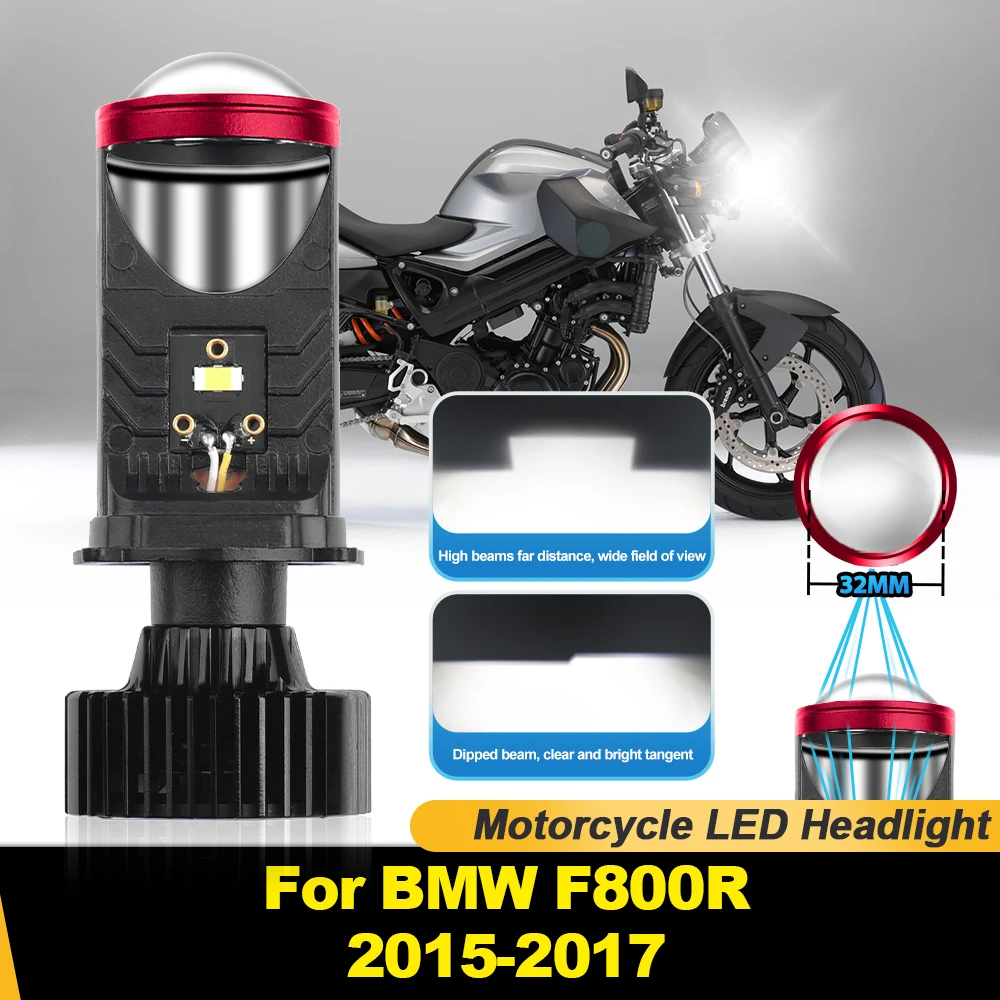 

H4 LED Motorcycle Headlight Bulb 100W Projector Lens Hi Lo Moto Lamp 6000K White Canbus No Error For BMW F800R 2015 2016 2017