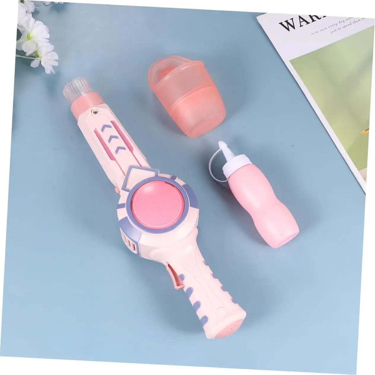 آلة ألعاب الفقاعات لصانع الفقاعات الأوتوماتيكي آلة صنع الدخان المرنة باللون الوردي #3