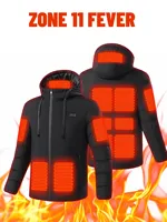 2025 Winter Heated Jacket Heating Motorcycle Jacket USB Electric Heating Jackets Hooded Camping Warm Motorcycle Heated Clothe