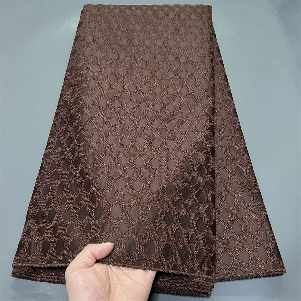 2026 African Nigerian High Quality Sequins Tulle Lace Fabric Sewing Prom Dresses Embroidery Guipure Cotton 5 Yards hz1426