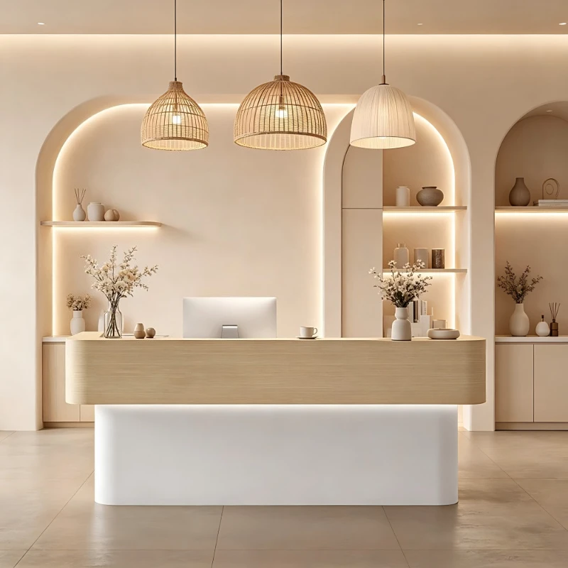 Beauty salon hotel reception desk company light luxury clothing store reception desk bar simple modern schreibtisch Furniture
