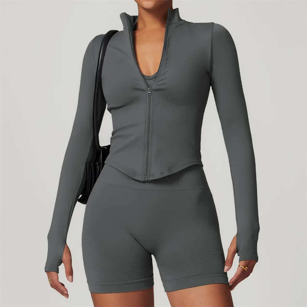 

3PCS Yoga Set For Women Yoga Suits Gym Clothes Sportswear Seamless Fitness Long Sleeved Tracksuits Sports Bra Gym Leggings
