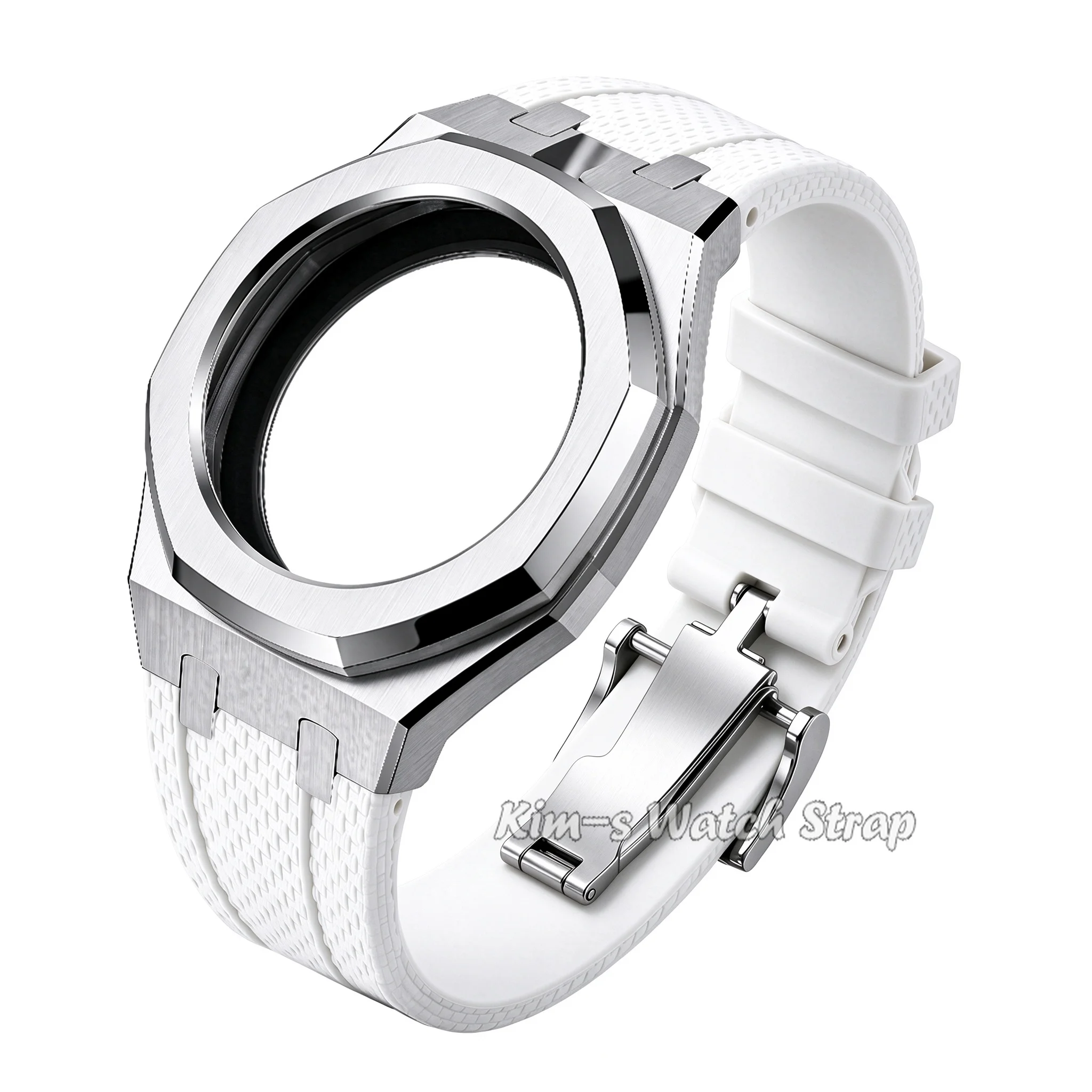 Luxury Stainless Steel Full Coverage Modification Kit Pocket Changer To Wristwatch Fluoroelastomer Watch Strap For Royal Pop