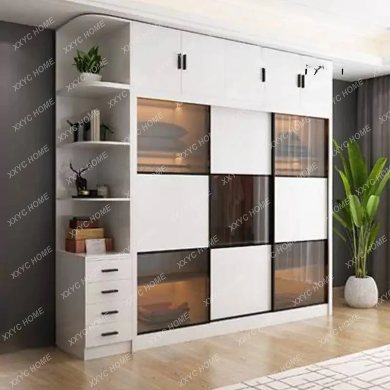 QQ Postmodern Elegant Wardrobe Wood Drawer Organize Bedroom Closet Wardrobes Storage Korean Clothes Trendy  Trendy Furn