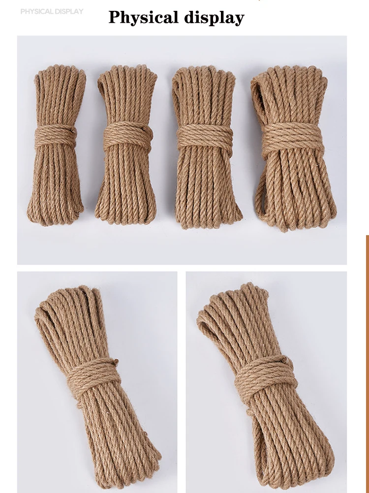 1mm-10mm Natürliches Juteseil Hochwertiges Hanfseil Schnur Makramee-Kordeln für Handwerk DIY Heimdekoration – Detail 8