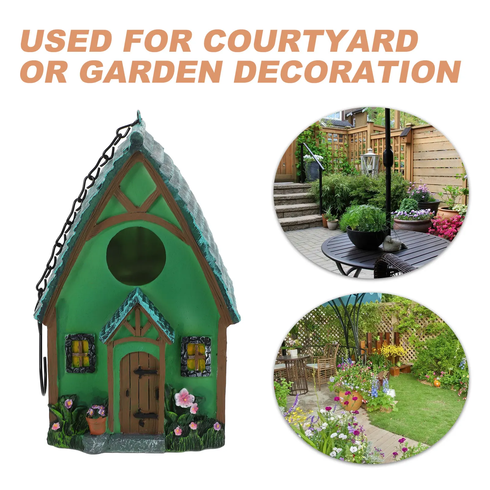 

Resin House Garden Decoration Hanging Nest for Outdoor Breeding Box Nesting Shelter Bird Cage Birdhouse Supplies Yard Balcony