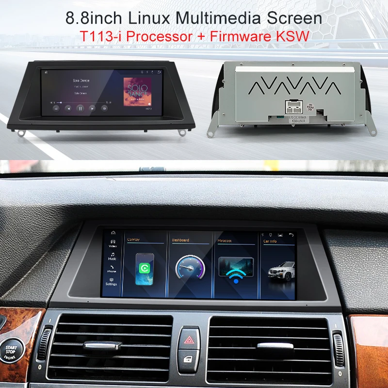 STWEI 2026 New 8.8inch Linux System Wireless Carplay Android AUTO For BMW X5 E70 X6 E71 E72 CCC CIC Players Touch Screen Display