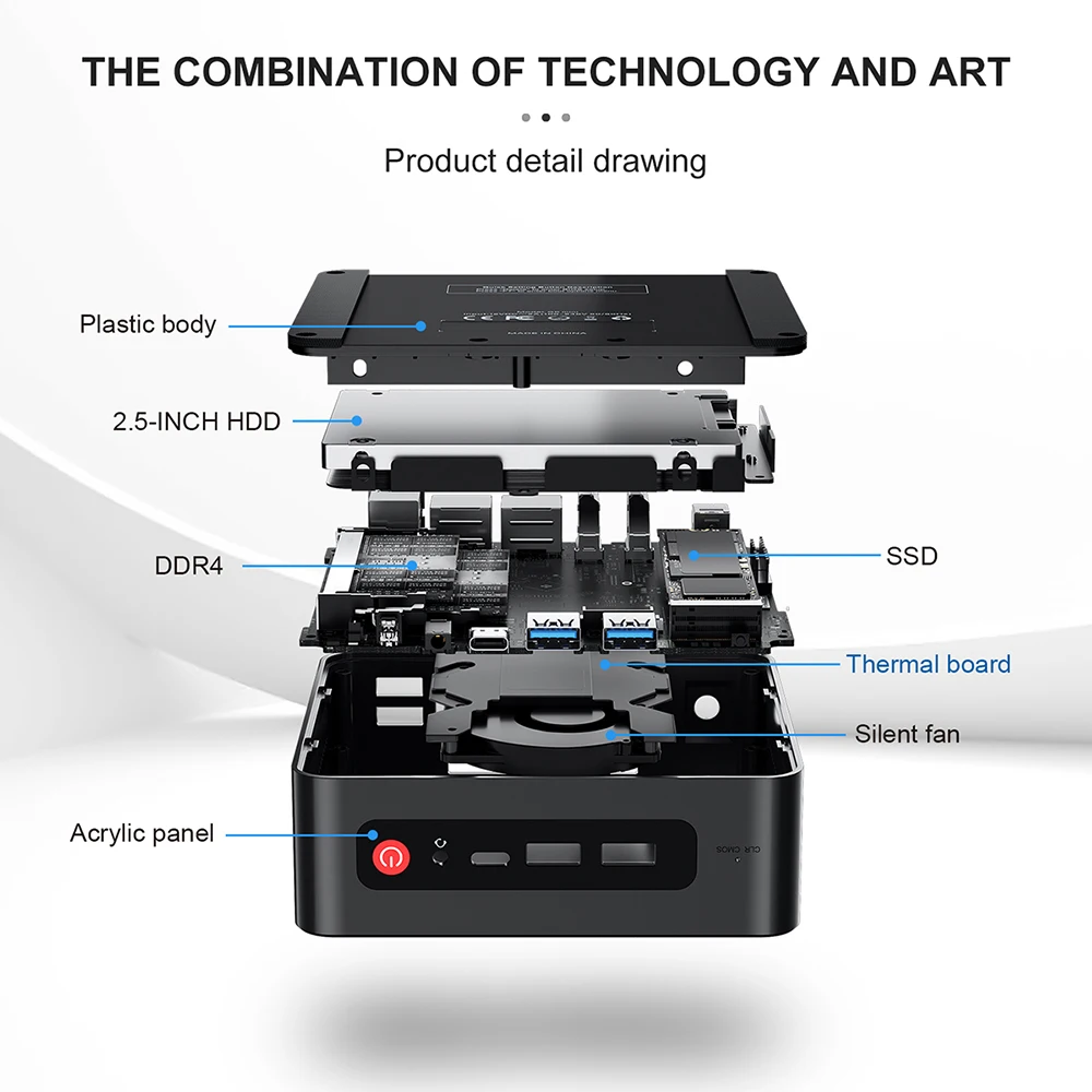 Beelink GK mini Intel Celeron J4125 Quad Core Mini PC DDR4 8GB 256GB SSD Desktop com porta HD 1000M LAN Computador