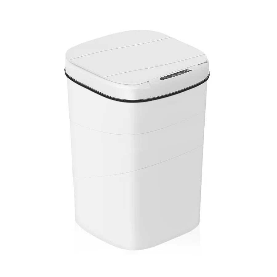 

4.8 Gallon Automatic Touchless Trash Can with Motion Sensor - Slim White Bathroom and Kitchen Garbage Bin