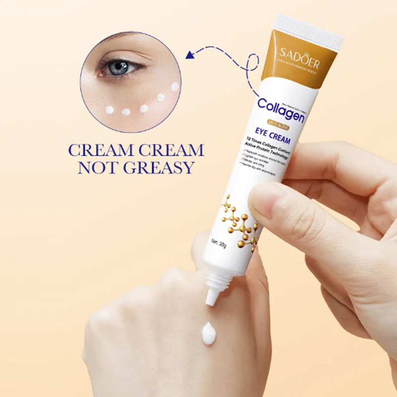 Crème anti-rides au collagène pour les yeux, élimine instantanément les poches sous les yeux, estompe les ridules, raffermit la peau, anti-cernes, éclaircit les soins