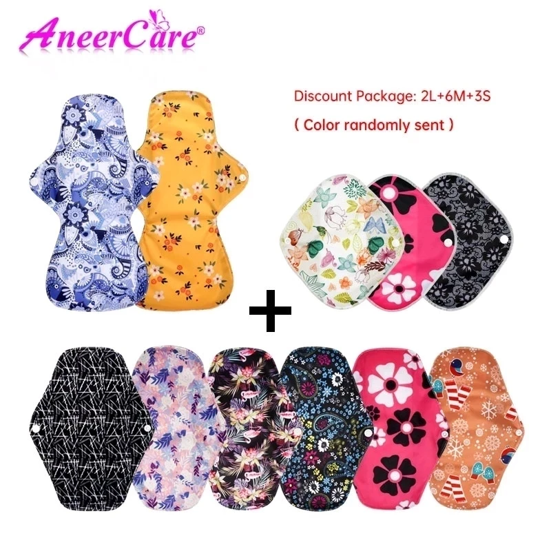 11 Pcs Menstrual Panties Gasket Feminine Hygiene Vagina Care Menstrual Pad Reusable Pads Cloth Sanitary Napkin Package.