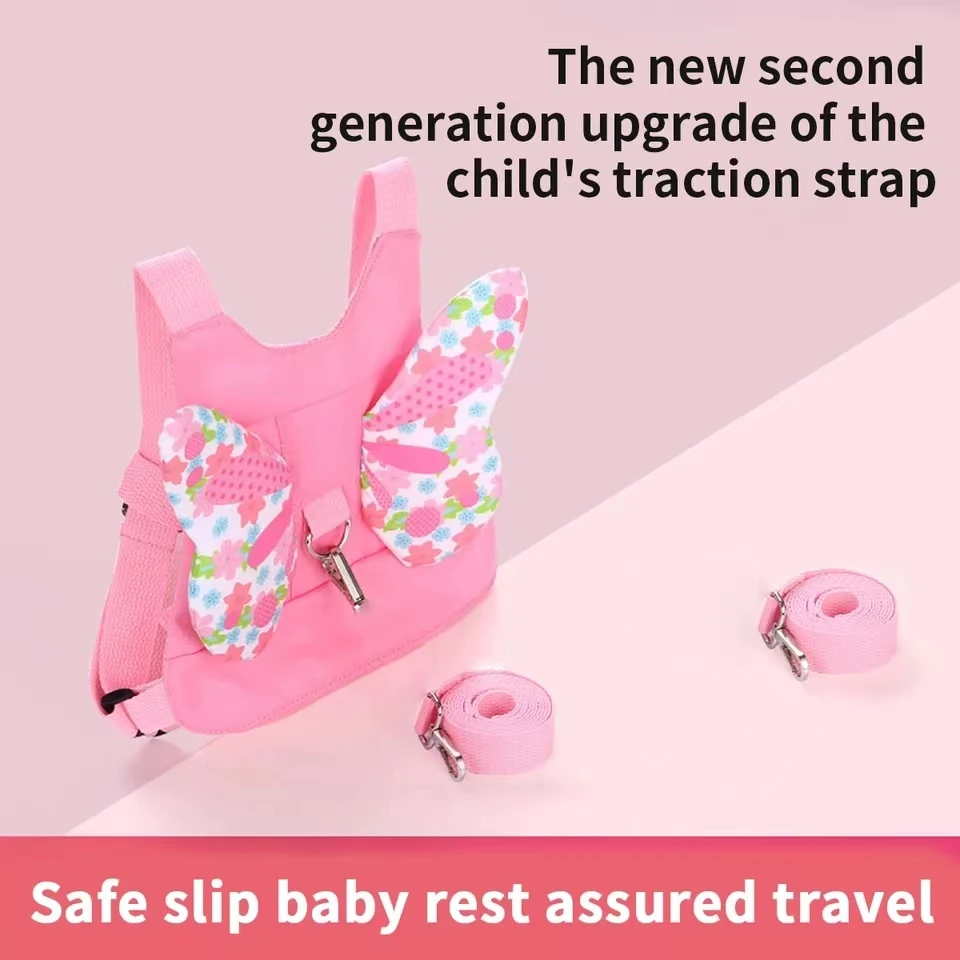 Baby anti lost backpack with leash Flower Butterf safety bracelet walking child artifact children anti-lost safety rope antilost