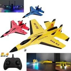 SU35 RC Plane FX620 FX820 2.4G Remote Control Flying Model Glider Airplane With LED Lights Aircraft Foam Toys For Children Gifts