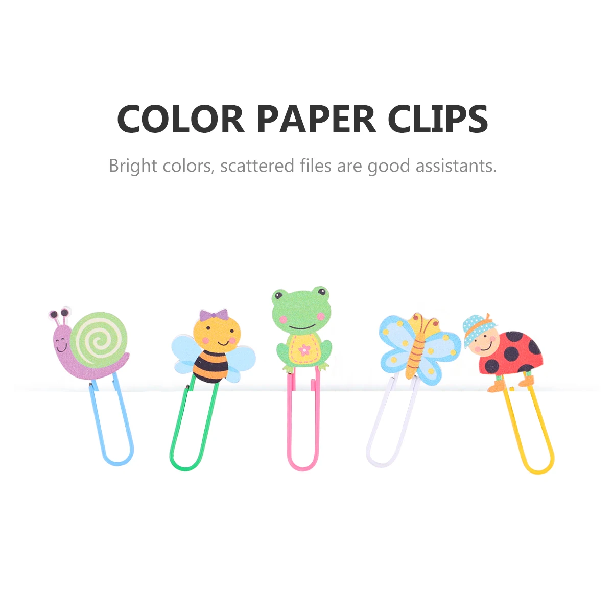 

50pcs Animal Shape Paper Clips Cute Creative Bookmarks Wooden Plastic Clips for Kids Office Home Use Colorful for Boys