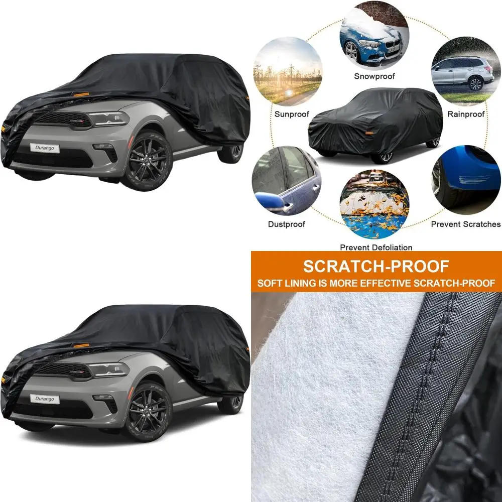 

Universal 7-Layer SUV Car Cover - Waterproof, All-Weather Protection for 2004-2025 Models, UV-Resistant, Black