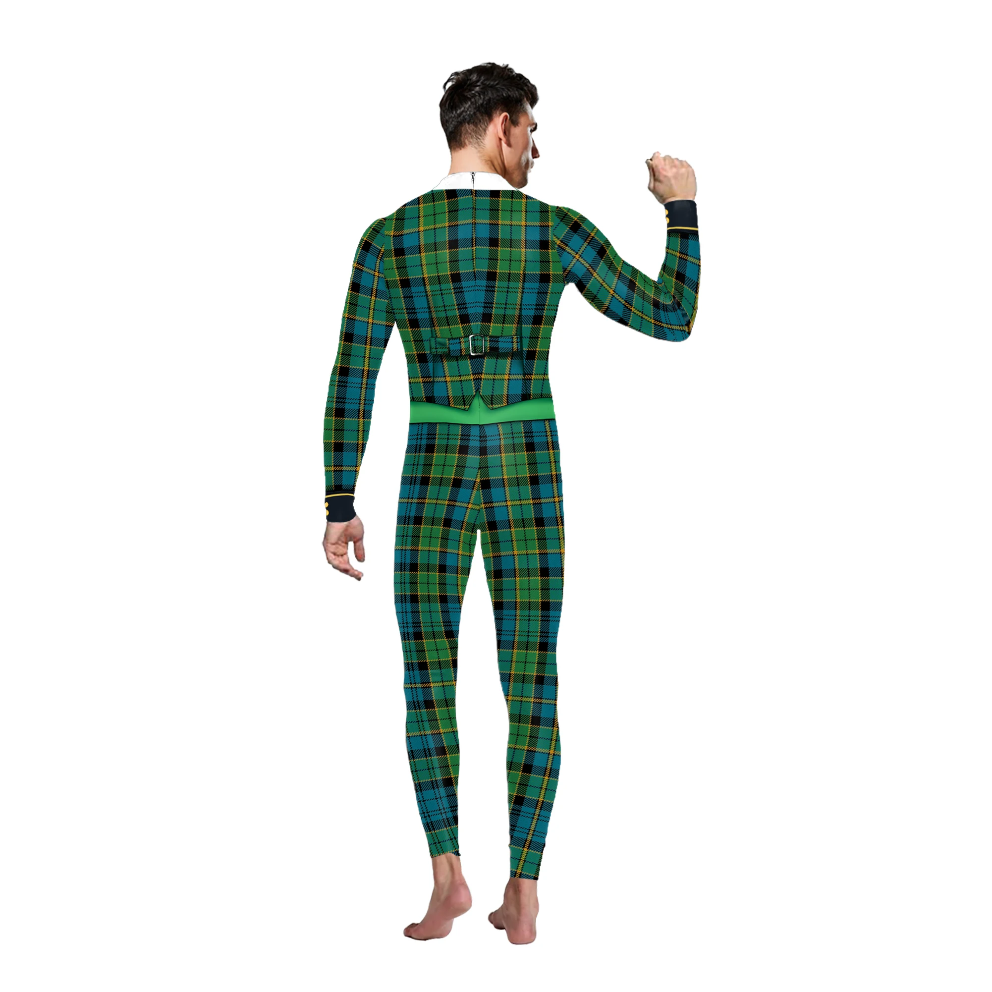 St. Patrick's Day Overall gefälschte zweiteilige Muster Cosplay Kostüm Party Kleidung grünen Body sexy Zentai Anzug Festival Catsuit