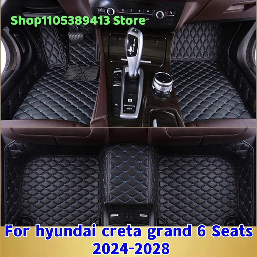 

Mats Carpets Leather Custom Car Floor Mats For Hyundai Creta Grand 6 Seats 2024 2025 2026 2027 2028Car Mat Accessories