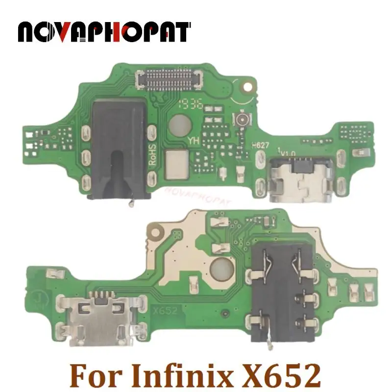 Novaphopat For Infinix S5 X652 USB Dock Charger Port Plug Headphone Audio Jack Microphone MIC Flex Cable Charging Board