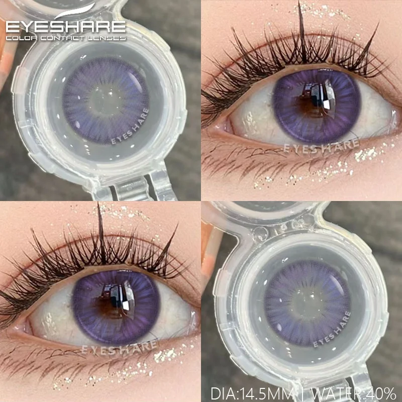 EYESHARE 1 Paar neue koreanische Linsen, bunte Kontaktlinsen für Augen, lila Linsen, weich, schön, braune Kontaktlinsen für Schüler, Make-up