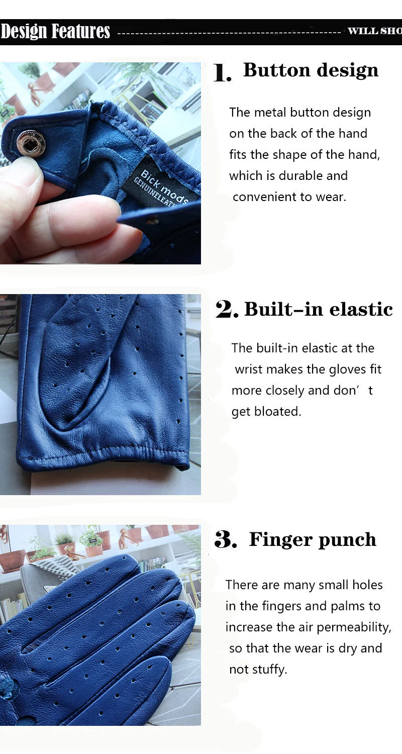 Women's Single-Layer Unlined Thin Driving Leather Gloves Hollow Style Outdoor Cycling Driver Gloves Free Shipping