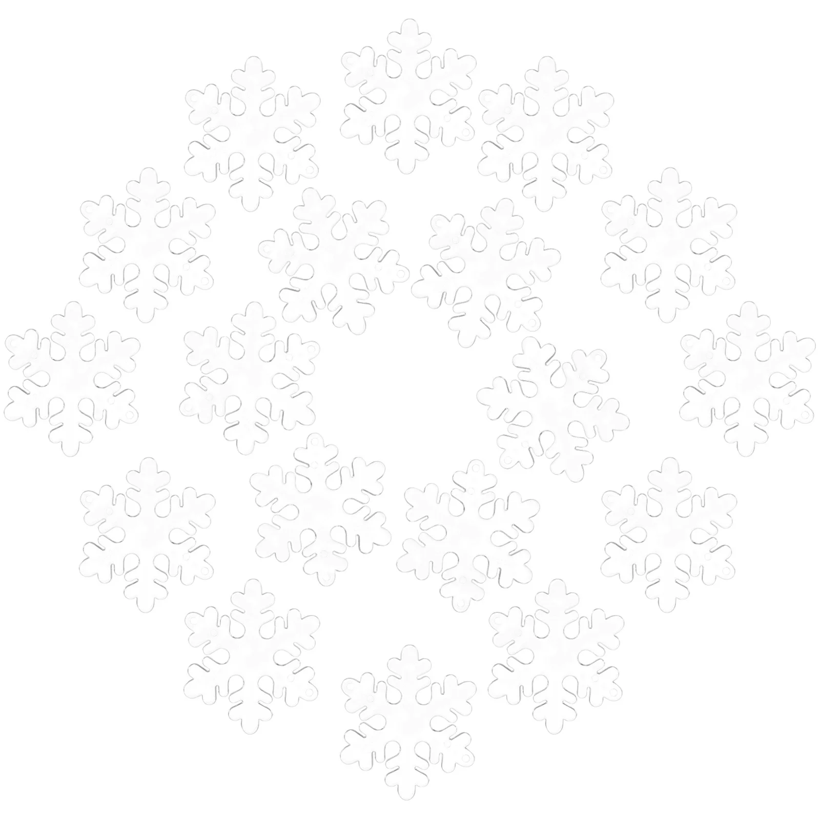 

100Pcs Christmas Snowflake Pendants Hanging Decor for Xmas Tree Ornament Festival Party Decorations Reusable Holiday Hanging