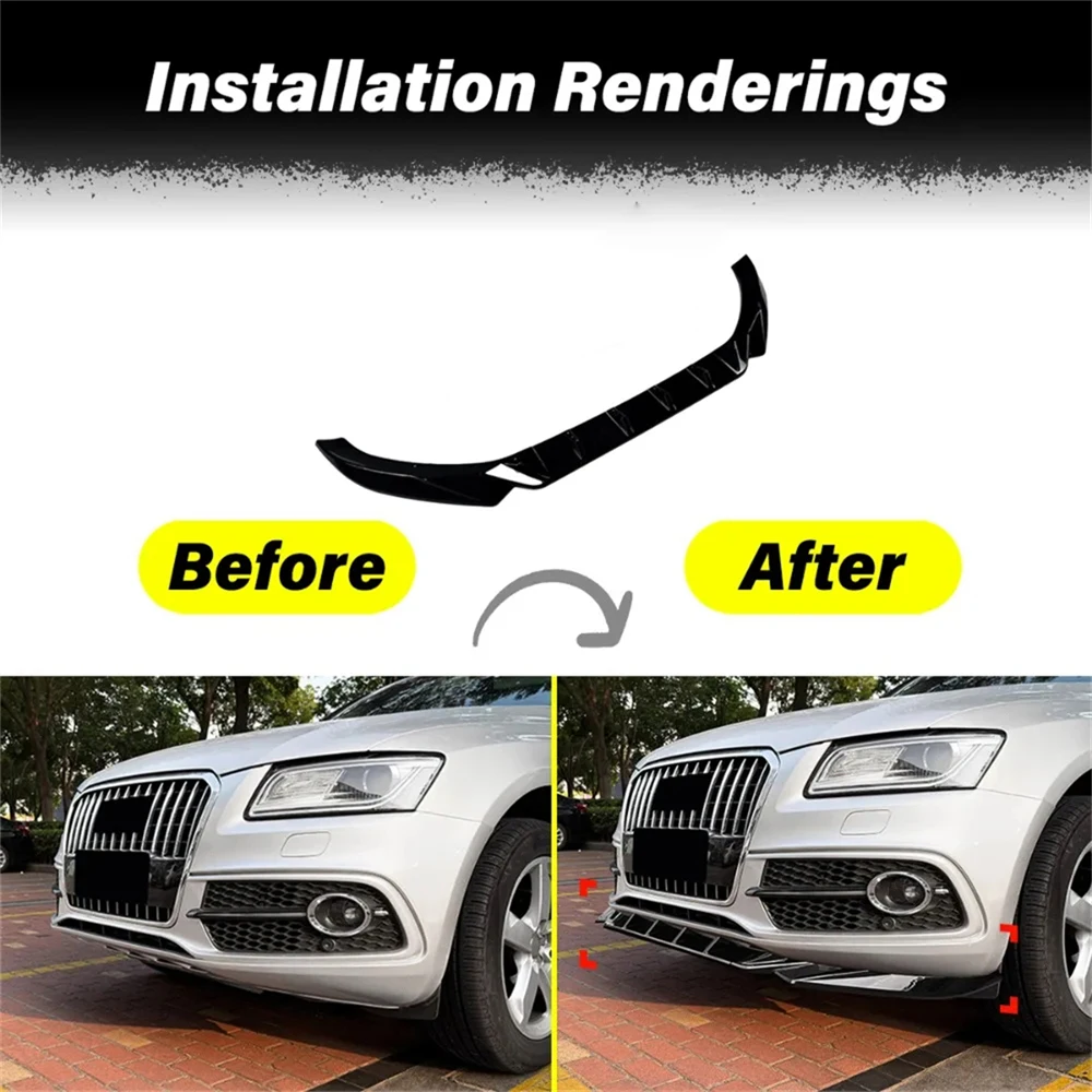 Für Audi Q5 8R Ende SQ5 Sline 2013 2014 2015 2016 Auto Frontschürze Spoiler Lip Splitter Body Kit Stoßstange Lippe kinn Diffusor Schutz