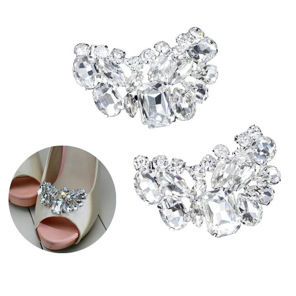 

Crystal Rhinestone Wedding Shoe Buckles DIY Clips for Bride Flats Boots Pumps High Heels Sparkling Decor Crystal Shoe Buckle