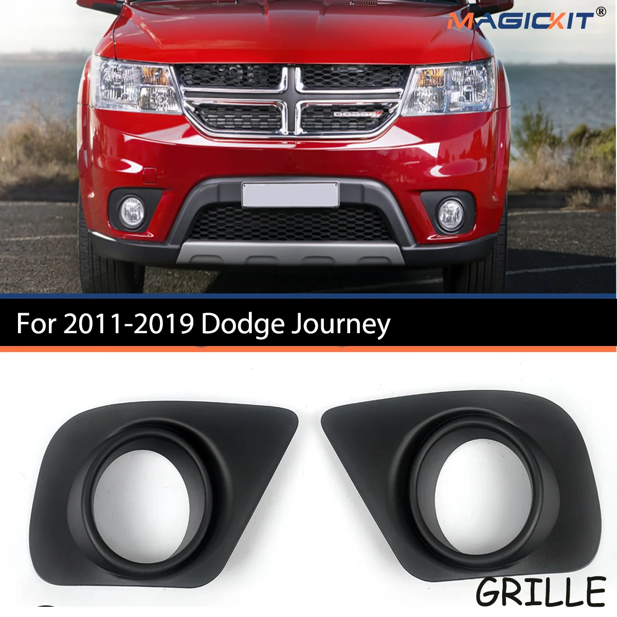 

For 2011-2019 Dodge Journey 2PCS Fog Light Cover Fog Lamp Bezel Grille Trim car accessories